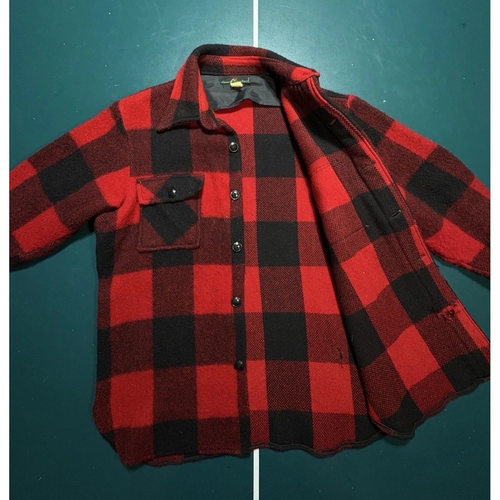 Vintage 70s Abercrombie & Fitch Chippewa Wool Shirt Jacket Buffalo Plaid Men's M - Picture 9 of 16
